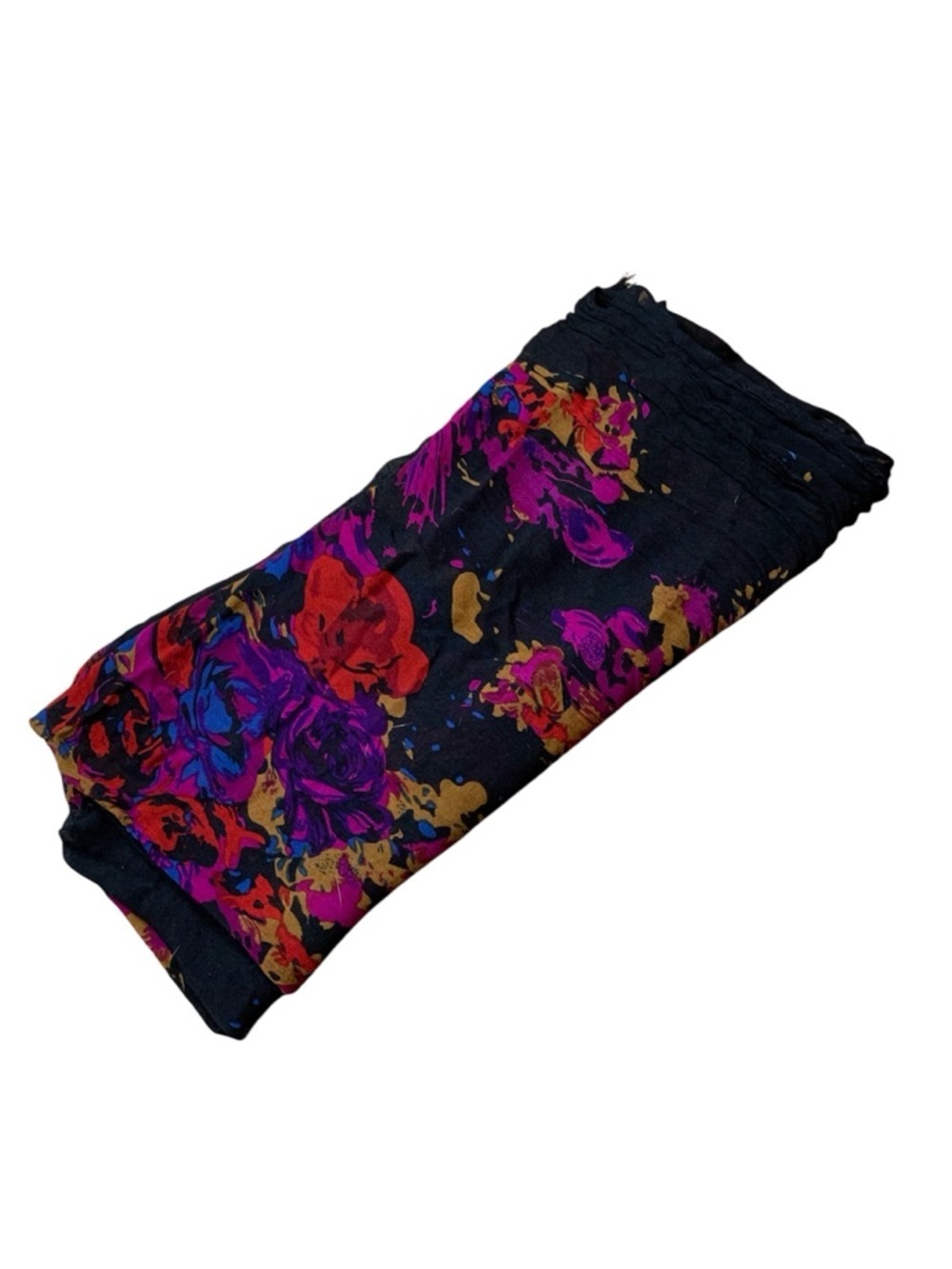 Danier 100% Viscose Floral Oversized Scarf Wrap - Black Multi - 72” x 40”